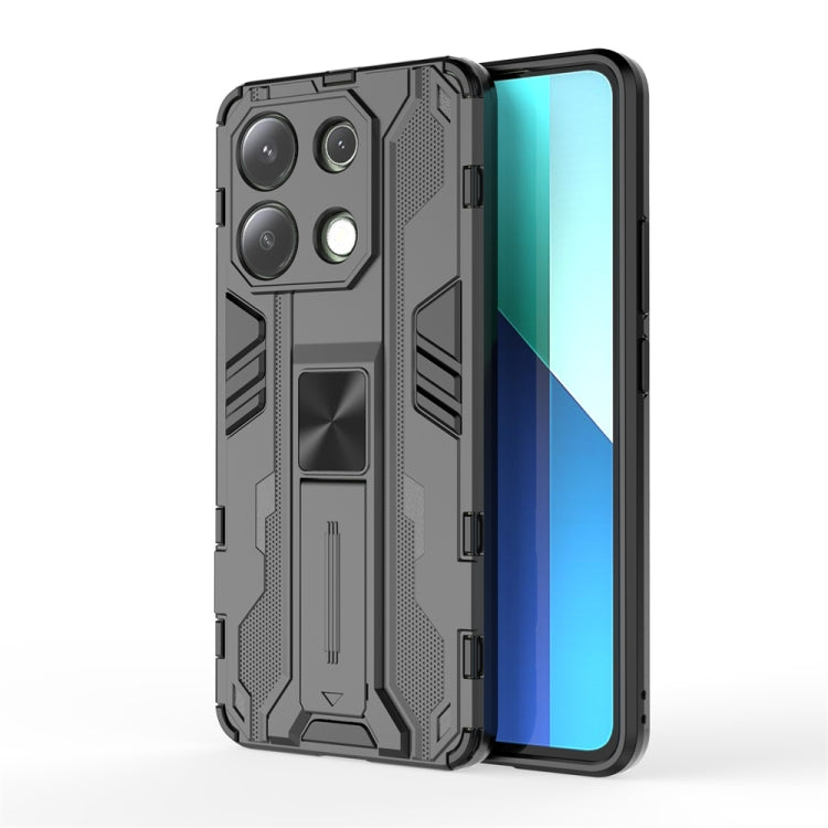 For Redmi Note 13 4G Supersonic Armor PC Hybrid TPU Phone Case(Black) - Note 13 Cases by buy2fix | Online Shopping UK | buy2fix