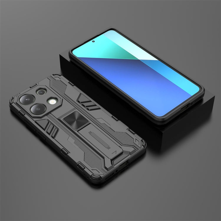 For Redmi Note 13 4G Supersonic Armor PC Hybrid TPU Phone Case(Black) - Note 13 Cases by buy2fix | Online Shopping UK | buy2fix