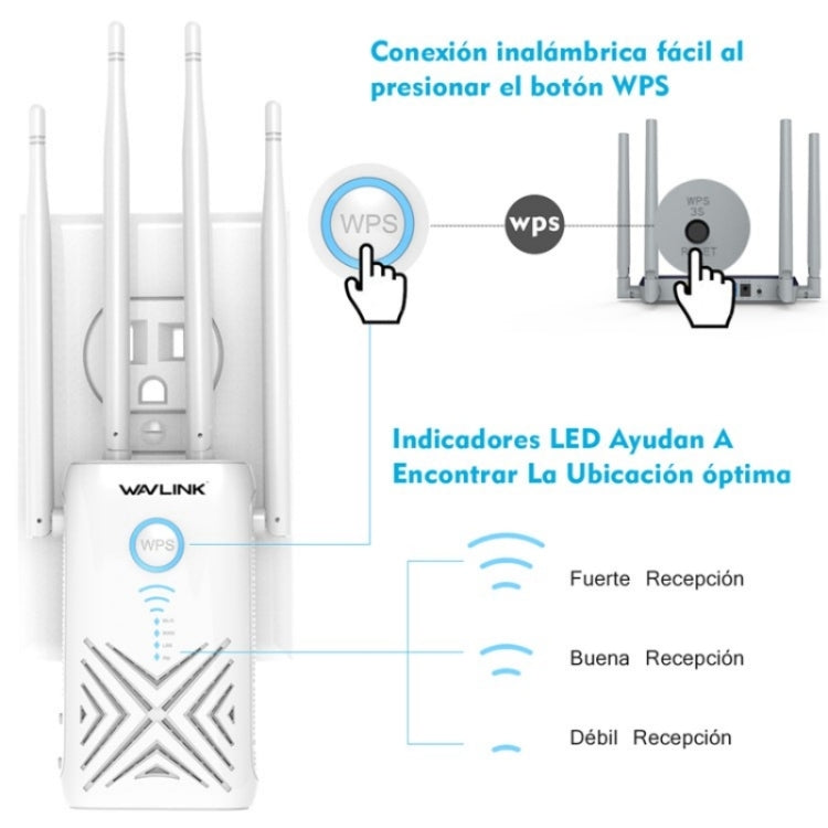 WAVLINK WN579X3 With 5dBi Antennas AC1200 Wireless Router 2.4G / 5G Dual Band WiFi Repeater, Plug:AU Plug - Wireless Routers by WAVLINK | Online Shopping UK | buy2fix