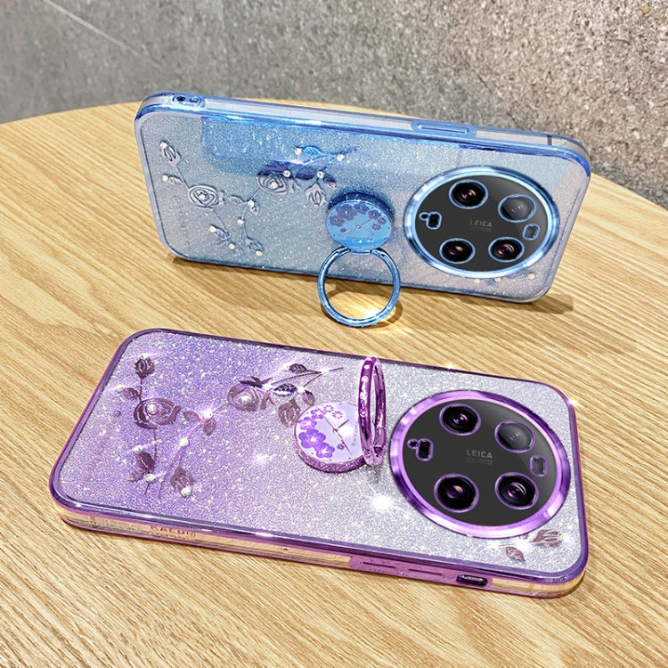 For Xiaomi 13 Ultra Gradient Glitter Immortal Flower Ring All-inclusive Phone Case(Purple) - 13 Ultra Cases by buy2fix | Online Shopping UK | buy2fix