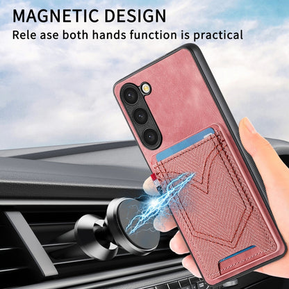 For Samsung Galaxy S25 5G Denim Texture Leather Skin Phone Case with Card Slot(Pink) - Galaxy S25 5G Cases by buy2fix | Online Shopping UK | buy2fix