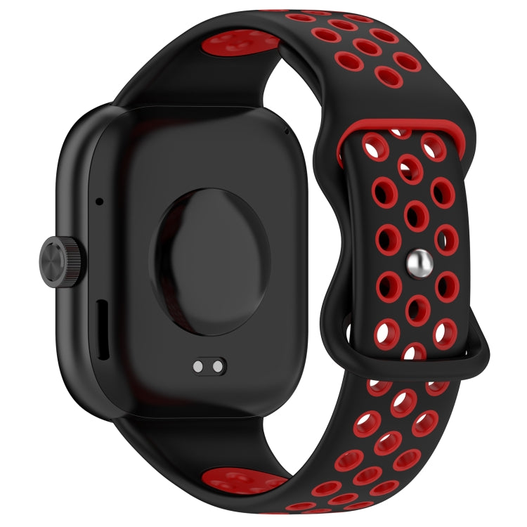 For Redmi Watch 4 Dual Color Perforated Silicone Watch Band(Black Red) - Watch Bands by buy2fix | Online Shopping UK | buy2fix