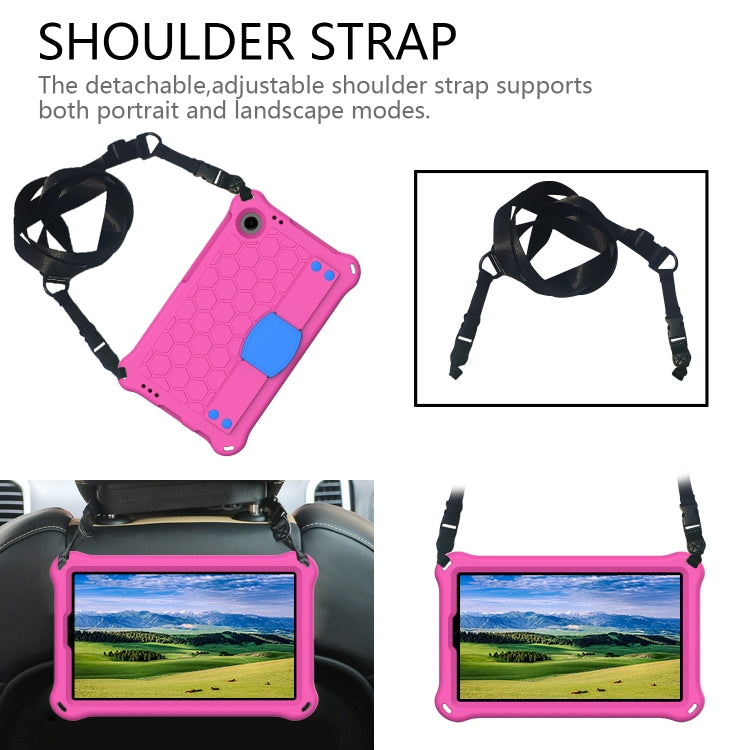 For Blackview Tab 60 8.7 2023 Honeycomb EVA Hybrid PC Tablet Case with Strap(RoseRed+Blue) - Others by buy2fix | Online Shopping UK | buy2fix