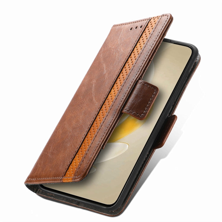 For vivo X100 Pro CaseNeo Splicing Dual Magnetic Buckle Leather Phone Case(Brown) - X100 Pro Cases by imak | Online Shopping UK | buy2fix