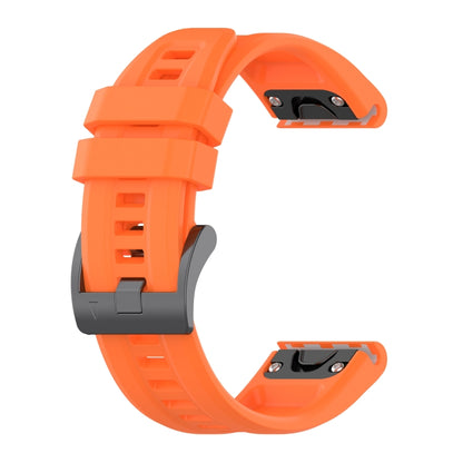 For Garmin Descent G1 / G1 Solar Solid Color Black Buckle Silicone Quick Release Watch Band(Orange) - Watch Bands by buy2fix | Online Shopping UK | buy2fix