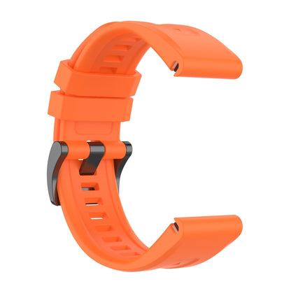 For Garmin Descent G1 / G1 Solar Solid Color Black Buckle Silicone Quick Release Watch Band(Orange) - Watch Bands by buy2fix | Online Shopping UK | buy2fix