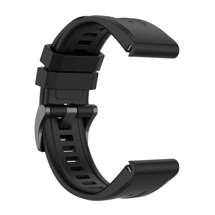 For Garmin Epix Gen2 / Epix Pro Gen2 47mm Solid Color Black Buckle Silicone Quick Release Watch Band(Black) - Watch Bands by buy2fix | Online Shopping UK | buy2fix