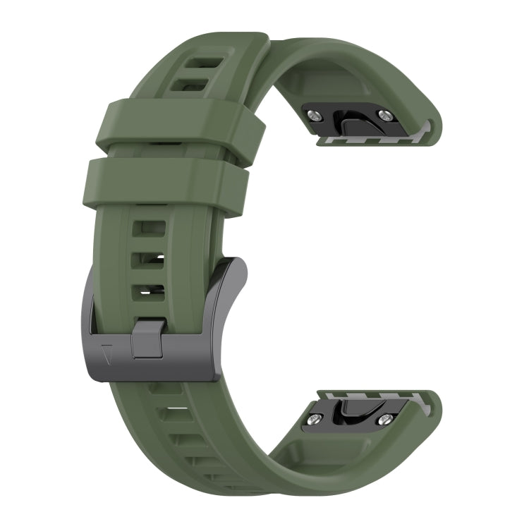For Garmin Epix Gen2 / Epix Pro Gen2 47mm Solid Color Black Buckle Silicone Quick Release Watch Band(Dark Green) - Watch Bands by buy2fix | Online Shopping UK | buy2fix