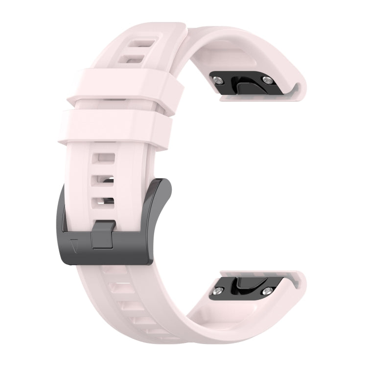 For Garmin Instinct 2 / Instinct Solid Color Black Buckle Silicone Quick Release Watch Band(Pink) - Watch Bands by buy2fix | Online Shopping UK | buy2fix