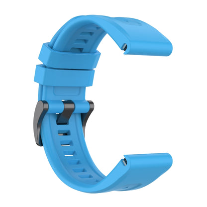 For Garmin MARQ Solid Color Black Buckle Silicone Quick Release Watch Band(Sky Blue) - Watch Bands by buy2fix | Online Shopping UK | buy2fix