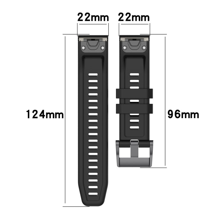 For Garmin Epix Gen2 / Epix Pro Gen2 47mm Solid Color Black Buckle Silicone Quick Release Watch Band(Dark Green) - Watch Bands by buy2fix | Online Shopping UK | buy2fix
