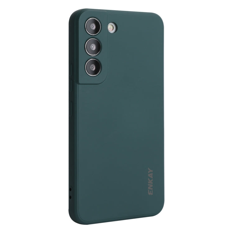 For Samsung Galaxy S24 5G ENKAY Liquid Silicone Soft Shockproof Phone Case(Dark Green) - Galaxy S24 5G Cases by ENKAY | Online Shopping UK | buy2fix