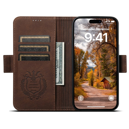 For iPhone 14 Pro SUTENI J07 Multifunctional Horizontal Flip Magsafe Leather Phone Case(Brown) - iPhone 14 Pro Cases by Suteni | Online Shopping UK | buy2fix