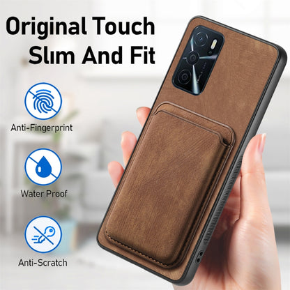 For OPPO A16K Retro Leather Card Bag Magnetic Phone Case(Brown) - OPPO Cases by buy2fix | Online Shopping UK | buy2fix