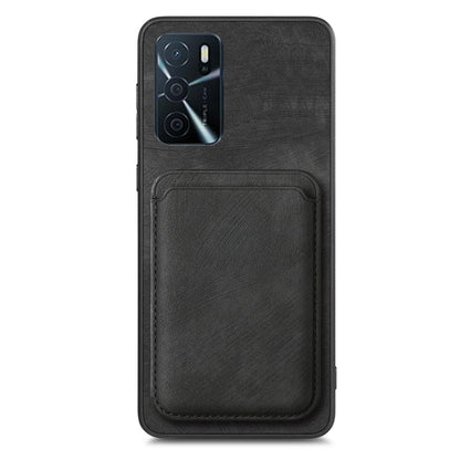 For OPPO A5 Retro Leather Card Bag Magnetic Phone Case(Black) - OPPO Cases by buy2fix | Online Shopping UK | buy2fix