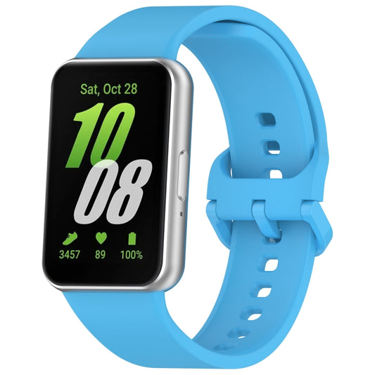 For Samsung Galaxy Fit 3 SM-R390 Solid Color Buckle Silicone Watch Band(Sky Blue) - Watch Bands by buy2fix | Online Shopping UK | buy2fix