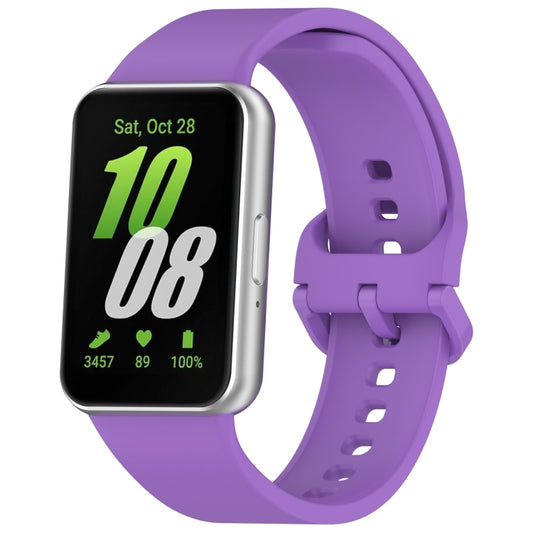 For Samsung Galaxy Fit 3 SM-R390 Solid Color Buckle Silicone Watch Band(Purple) - Watch Bands by buy2fix | Online Shopping UK | buy2fix