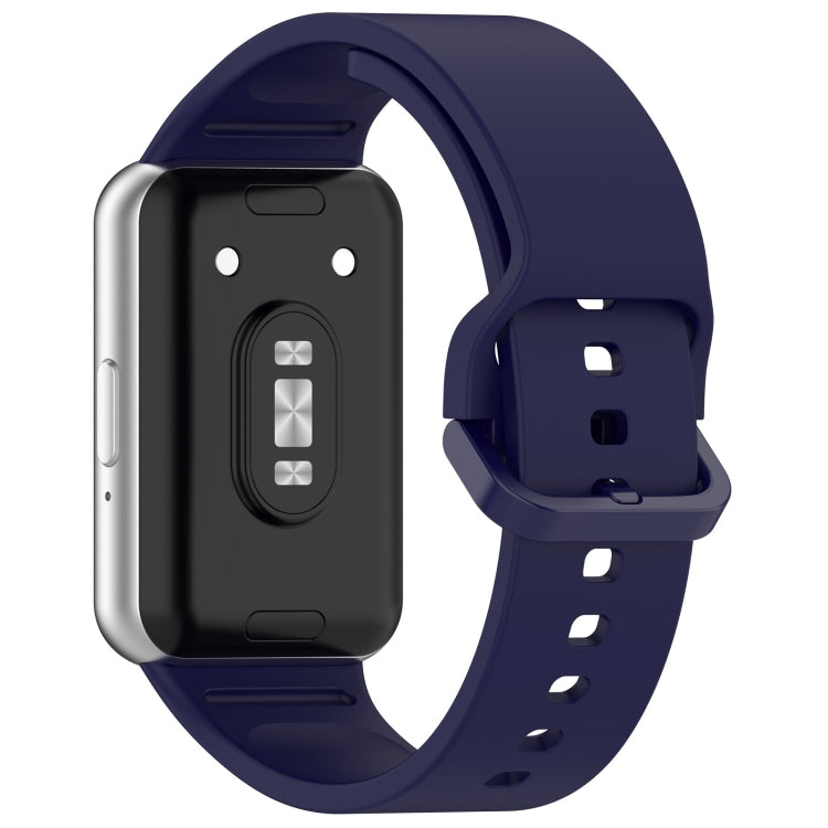 For Samsung Galaxy Fit 3 SM-R390 Solid Color Buckle Silicone Watch Band(Dark Blue) - Watch Bands by buy2fix | Online Shopping UK | buy2fix