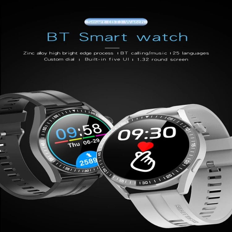 GT3 1.32 inch Color Screen Smart Watch, Support Bluetooth Call / Heart Rate / Blood Pressure / Blood Oxygen Monitoring(Silver) - Smart Watches by buy2fix | Online Shopping UK | buy2fix