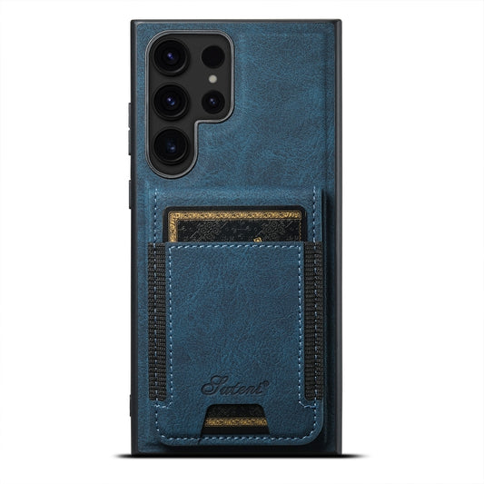 For Samsung Galaxy S24 Ultra 5G Suteni H17 Litchi Texture Leather Detachable Wallet Phone Case(Blue) - Galaxy S24 Ultra 5G Cases by Suteni | Online Shopping UK | buy2fix