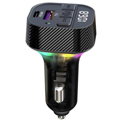 C51  Type-C + USB Car Charger Colorful Light Car Bluetooth Adapter FM Transmitter MP3 Player - Car Charger by buy2fix | Online Shopping UK | buy2fix