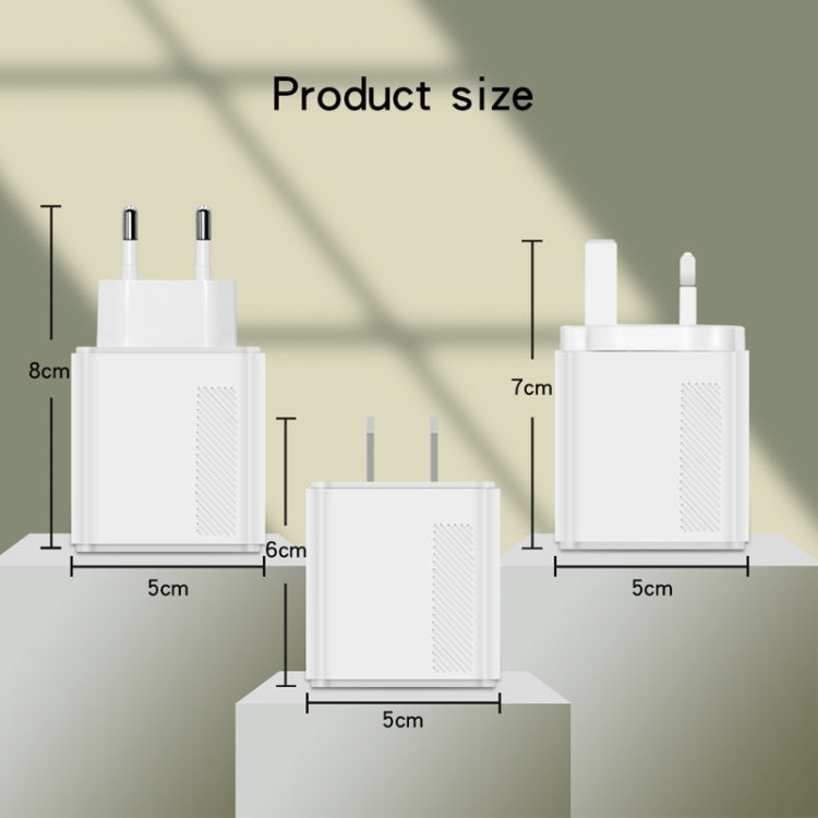 QC5.0 USB / PD25W Type-C Super Fast Charging Full Protocol Phone Charger, EU Plug(White) - USB Charger by buy2fix | Online Shopping UK | buy2fix