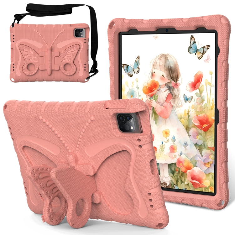 For iPad Air 11 2024 Butterfly Bracket EVA Shockproof Tablet Case(Pink Orange) - iPad Air 11 2024 Cases by buy2fix | Online Shopping UK | buy2fix