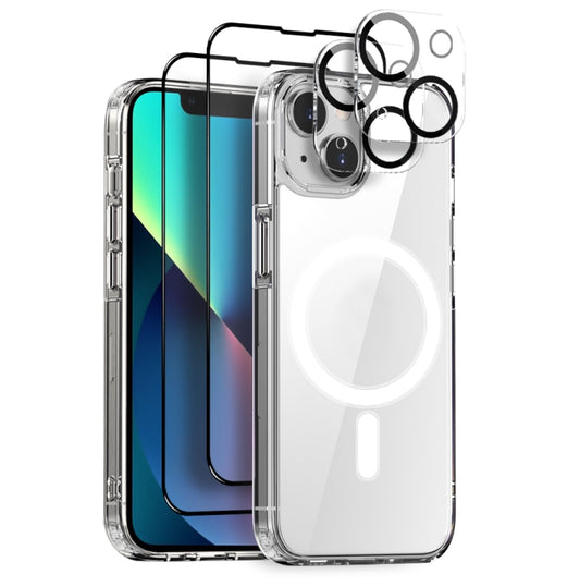 For iPhone 13 NORTHJO 5 in 1 Magsafe Clear Phone Case with 2pcs Screen Film + 2pcs Rear Lens Film - iPhone 13 Cases by NORTHJO | Online Shopping UK | buy2fix