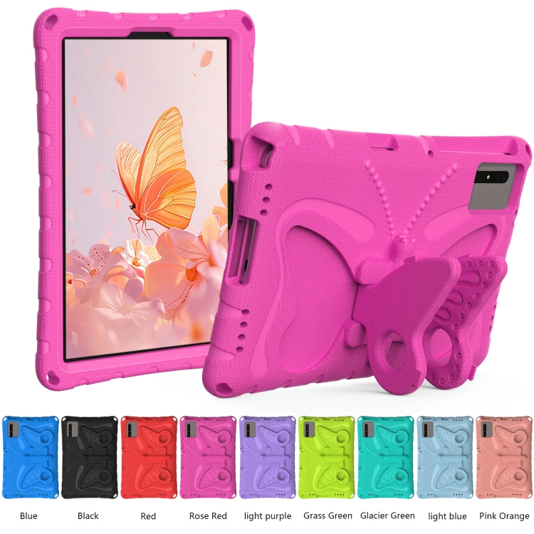 For Samsung Galaxy Tab S9 FE X510 Butterfly Bracket EVA Shockproof Tablet Case(Rose Red) - Galaxy Tab S9 FE by buy2fix | Online Shopping UK | buy2fix