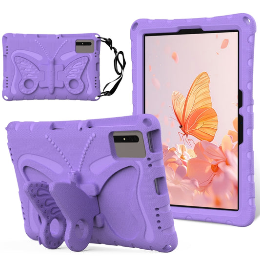 For Samsung Galaxy Tab S7 T870 Butterfly Bracket EVA Shockproof Tablet Case(Light Purple) - Galaxy Tab S7 by buy2fix | Online Shopping UK | buy2fix