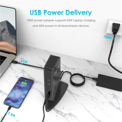 WAVLINK UG69PD5 USB-C HD 60Hz Monitor Adapter Dual 4K Display Docking Station, Plug:UK Plug - USB HUB by WAVLINK | Online Shopping UK | buy2fix