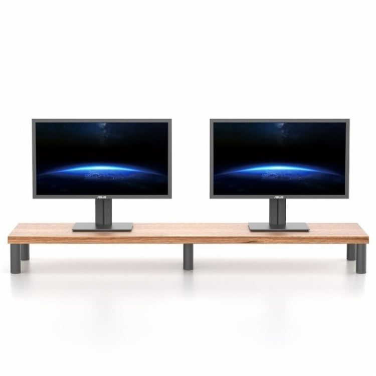 ID-37 Desktop Monitor Stand Aluminum Alloy+Wooden Plate Computer Screen Riser Bracket - Laptop Stand by buy2fix | Online Shopping UK | buy2fix