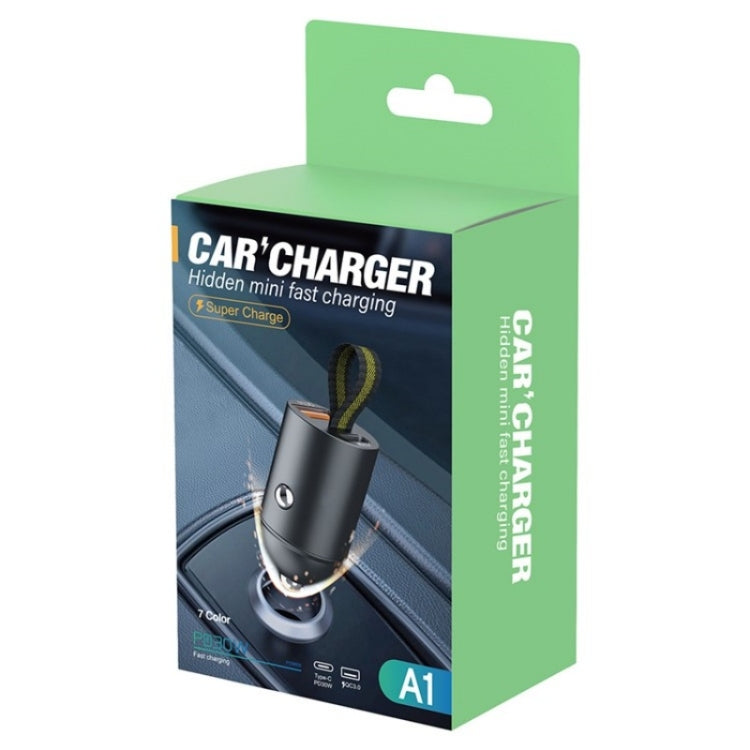 A1 QC 3.0+PD 30W Dual Car Charger Hidden Car Cigarette Lighter Phone Fast Charging Adapter - Car Charger by buy2fix | Online Shopping UK | buy2fix