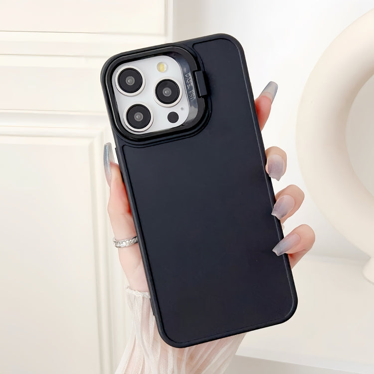 For iPhone 16 Pro Lens Frame Holder Shockproof Phone Case(Black) - iPhone 16 Pro Cases by buy2fix | Online Shopping UK | buy2fix