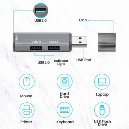 ADS-302A 3 in 1 USB to USB 3.0 / 2.0 Hub Expansion Station USB Adapter(Silver) - USB Adapter by buy2fix | Online Shopping UK | buy2fix