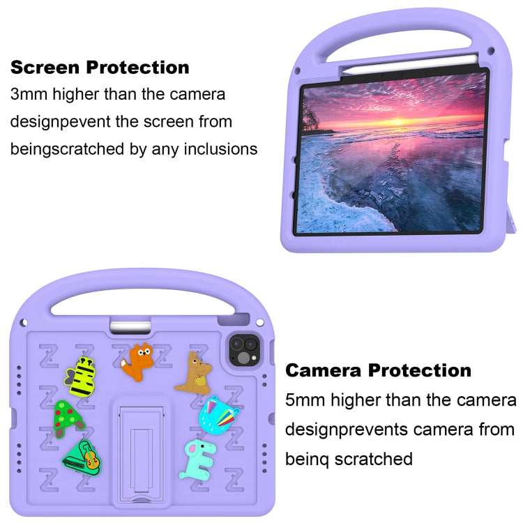 For iPad Pro 11 2024 Cartoon Sparrow EVA Shockproof Tablet Case(Taro Purple) - iPad Pro 11 2024 Cases by buy2fix | Online Shopping UK | buy2fix