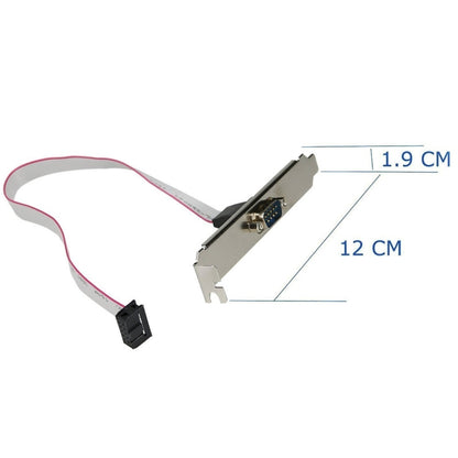 JUNSUNMAY DB9 9Pin Male to IDC 10Pin Female Ribbon Cable RS232 Serial Header Flat Cable, 28cm - RS485 / RS232 Series by JUNSUNMAY | Online Shopping UK | buy2fix