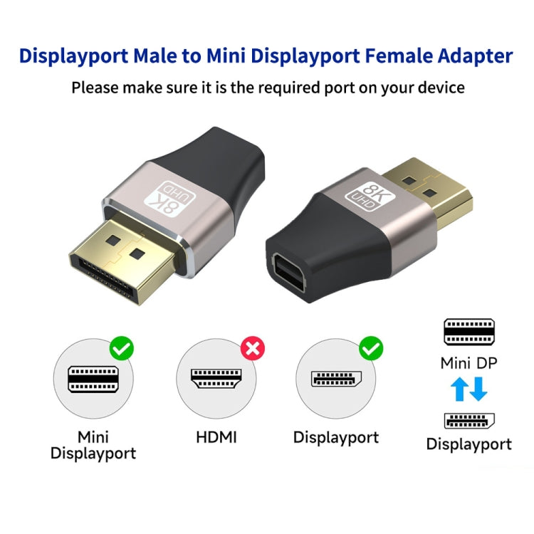 JUNSUNMAY 8K 60Hz Male Displayport to Female Mini Displayport Adapter DP Converter -  by JUNSUNMAY | Online Shopping UK | buy2fix