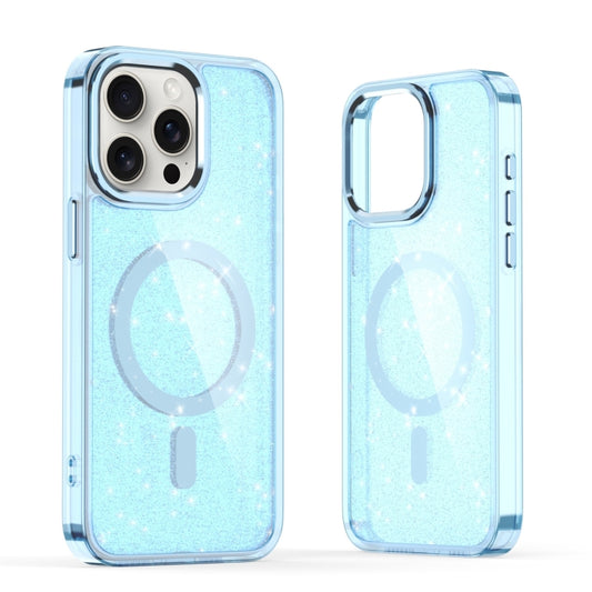 For iPhone 16 Pro Max Glitter MagSafe Shockproof Phone Case(Blue) - iPhone 16 Pro Cases by buy2fix | Online Shopping UK | buy2fix