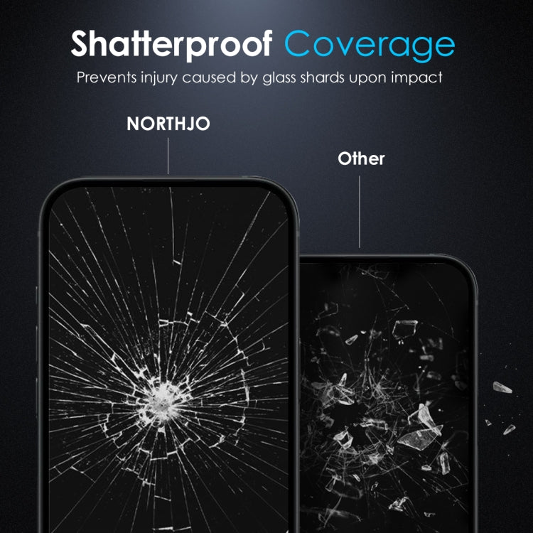 For iPhone 15 Pro Max NORTHJO Matte Silkscreen Anti-Fingerprint Tempered Glass Film - iPhone 15 Pro Max Tempered Glass by NORTHJO | Online Shopping UK | buy2fix