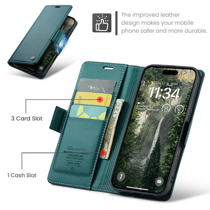 For iPhone 16 CaseMe 023 Butterfly Buckle Litchi Texture RFID Anti-theft Leather Phone Case(Green) - iPhone 16 Cases by CaseMe | Online Shopping UK | buy2fix