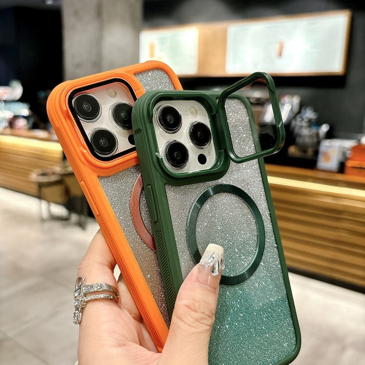 For iPhone 13 Pro Max CD-grain Gradient Glitter Magsafe Acrylic Hybrid TPU Phone Case(Green) - iPhone 13 Pro Max Cases by buy2fix | Online Shopping UK | buy2fix