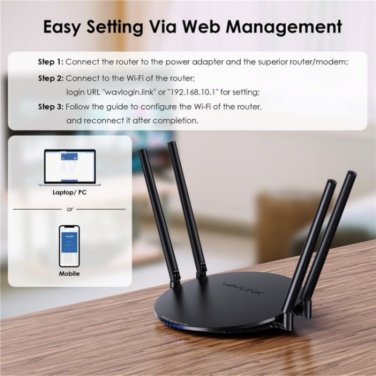 WAVLINK WN530HG3 AC1200 Dual Band AP Router 1000Mbps WAN / LAN Ethernet Port, Plug:AU Plug - Wireless Routers by WAVLINK | Online Shopping UK | buy2fix