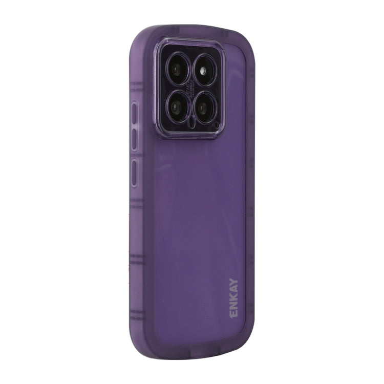 For Xiaomi 14 ENKAY Hat-Prince Translucent Matte TPU Shockproof Phone Case(Purple) - 14 Cases by ENKAY | Online Shopping UK | buy2fix