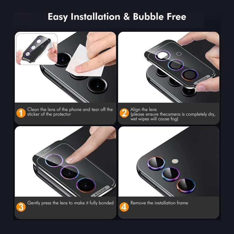 For OPPO Reno12 Global ENKAY Hat-Prince 9H Rear Camera Lens Aluminium Alloy Tempered Glass Film(Silver) - Reno12 Tempered Glass by ENKAY | Online Shopping UK | buy2fix