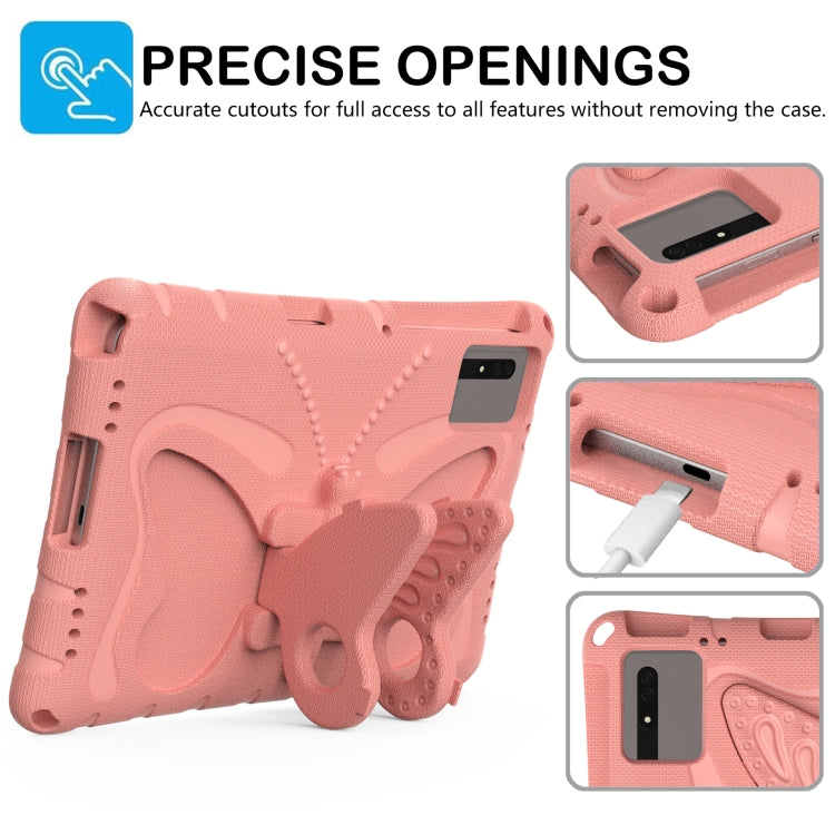 For Lenovo Tab M11 / Xiaoxin Pad 11 2024 Butterfly Bracket EVA Shockproof Tablet Case(Pink Orange) - Lenovo by buy2fix | Online Shopping UK | buy2fix