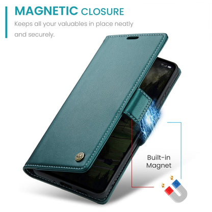 For OPPO Reno12 Pro 5G Global CaseMe 023 Butterfly Buckle Litchi Texture RFID Anti-theft Leather Phone Case(Green) - Reno12 Pro Cases by CaseMe | Online Shopping UK | buy2fix