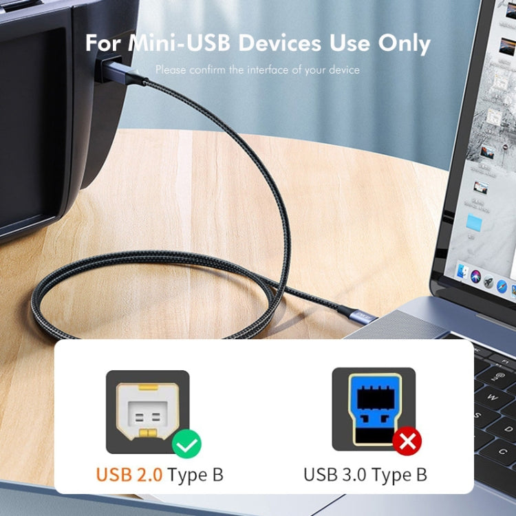 ENKAY ENK-CB170 USB C / Type-C to USB 2.0 B Printer Scanner Nylon Braided Cable, Length:2m - Cable & Adapters by ENKAY | Online Shopping UK | buy2fix