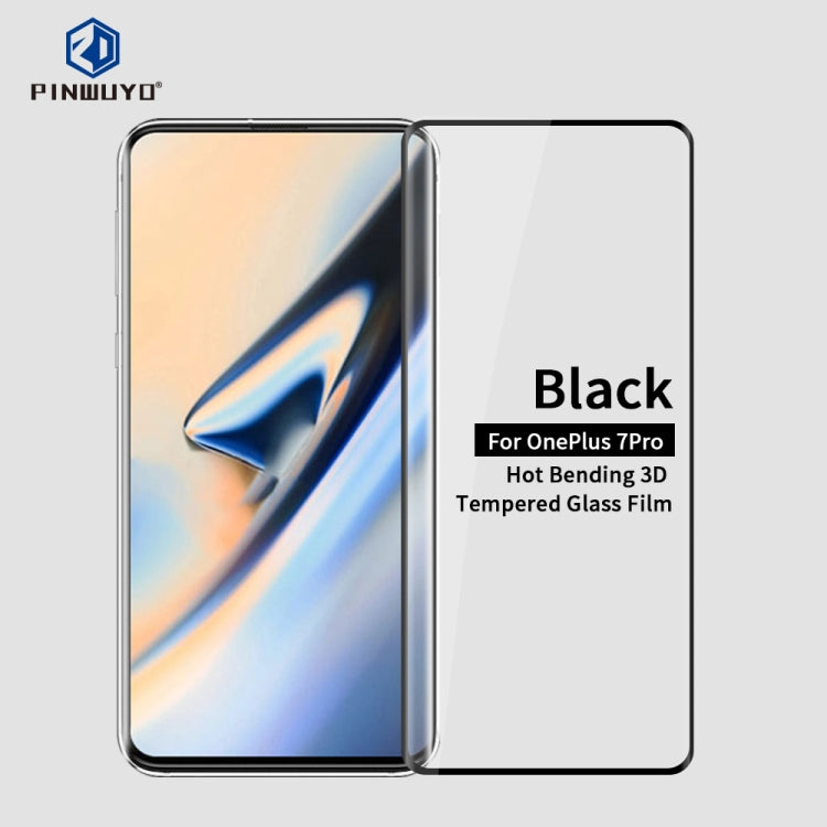 PINWUYO 9H 3D Curved Heat Bending Full Screen Tempered Glass Film for Oneplus7 pro（black） - Huawei Tempered Glass by PINWUYO | Online Shopping UK | buy2fix