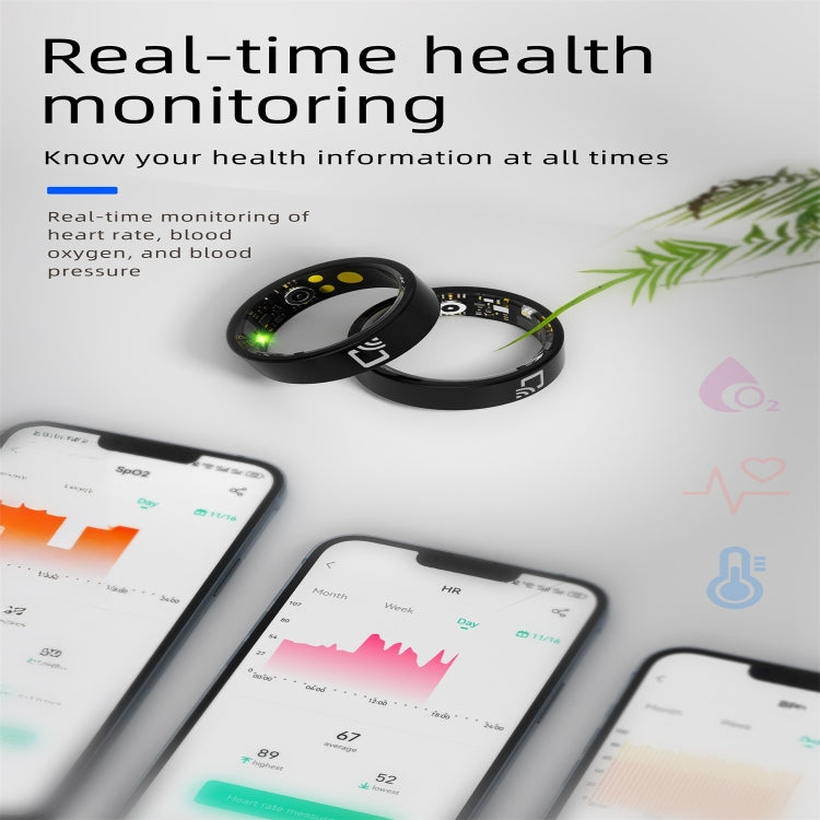 R20 SIZE 13 Smart Ring, Support Heart Rate / Blood Oxygen / Sleep Monitoring / Multiple Sports Modes(Black) - Smart Rings / Smart Telephones by buy2fix | Online Shopping UK | buy2fix